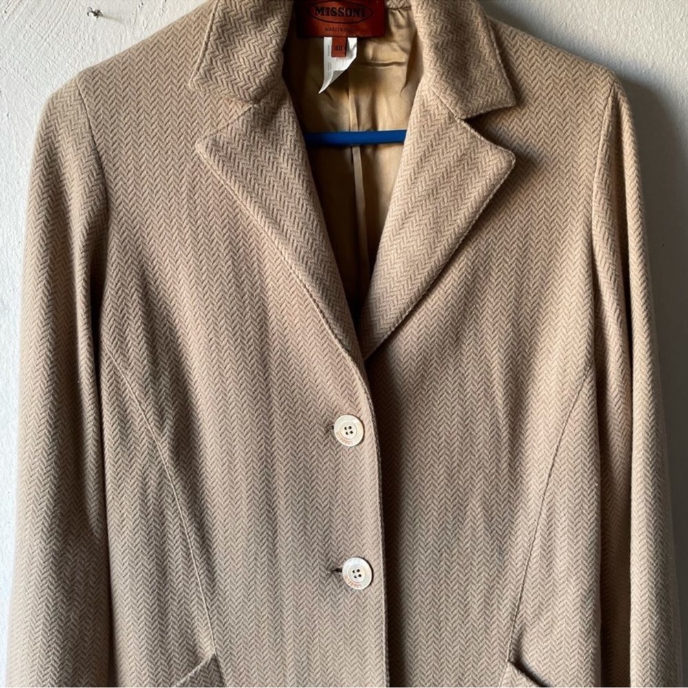 Vintage Missoni Wool Coat - Beige - (S)– Timeless, Minimalist, Elegant - Picture 4 of 11